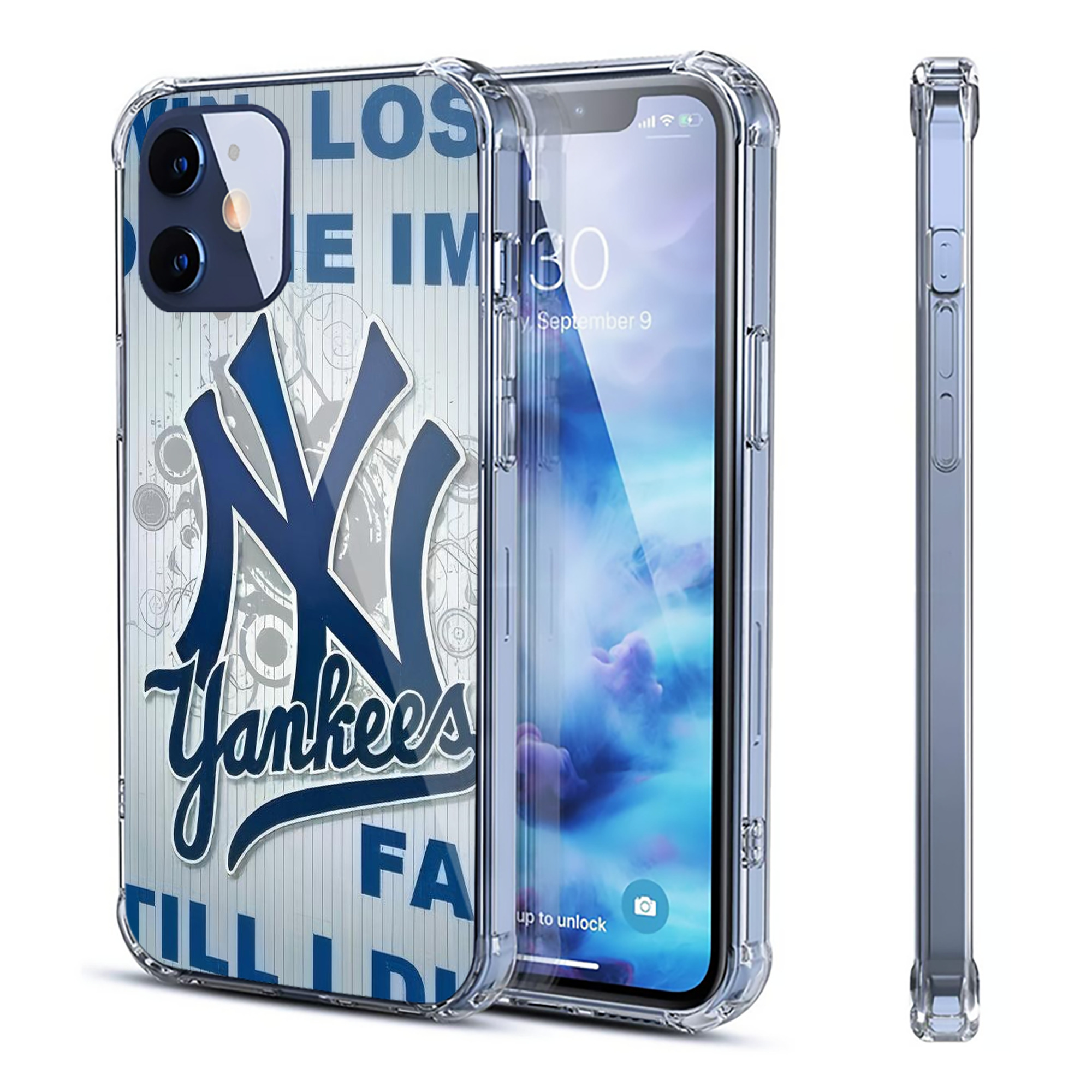 New York Yankees 100 Clear IPhone 12 Case – Soft TPU With UV Print – Enhanced Drop Protection, Precise Fit, Anti-Fingerprint, Customizable Design, Scratch-Resistant, Yellow-Resistant